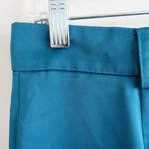 ZENA PRESLEY Teal Satin Palazzo Wide Leg Pants Drapey - Women's Size M - Picture 14 of 15